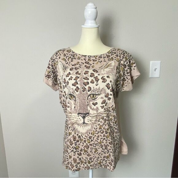 Vintage 80's East River Clothing Co. Leopard Print Glittery Top Women's Size L - Picture 12 of 16